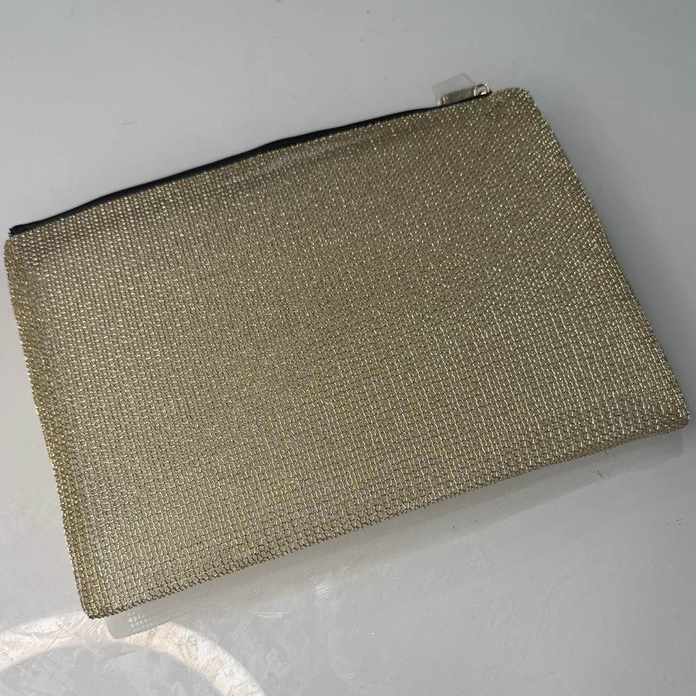 Dior Beauty Gold Textured Mesh Makeup bag